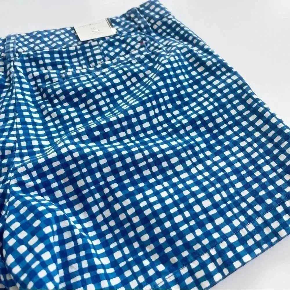 Tommy Hilfiger Chino Cotton Shorts Blue White Checker Print Size 10 NWT 5” - Image 6