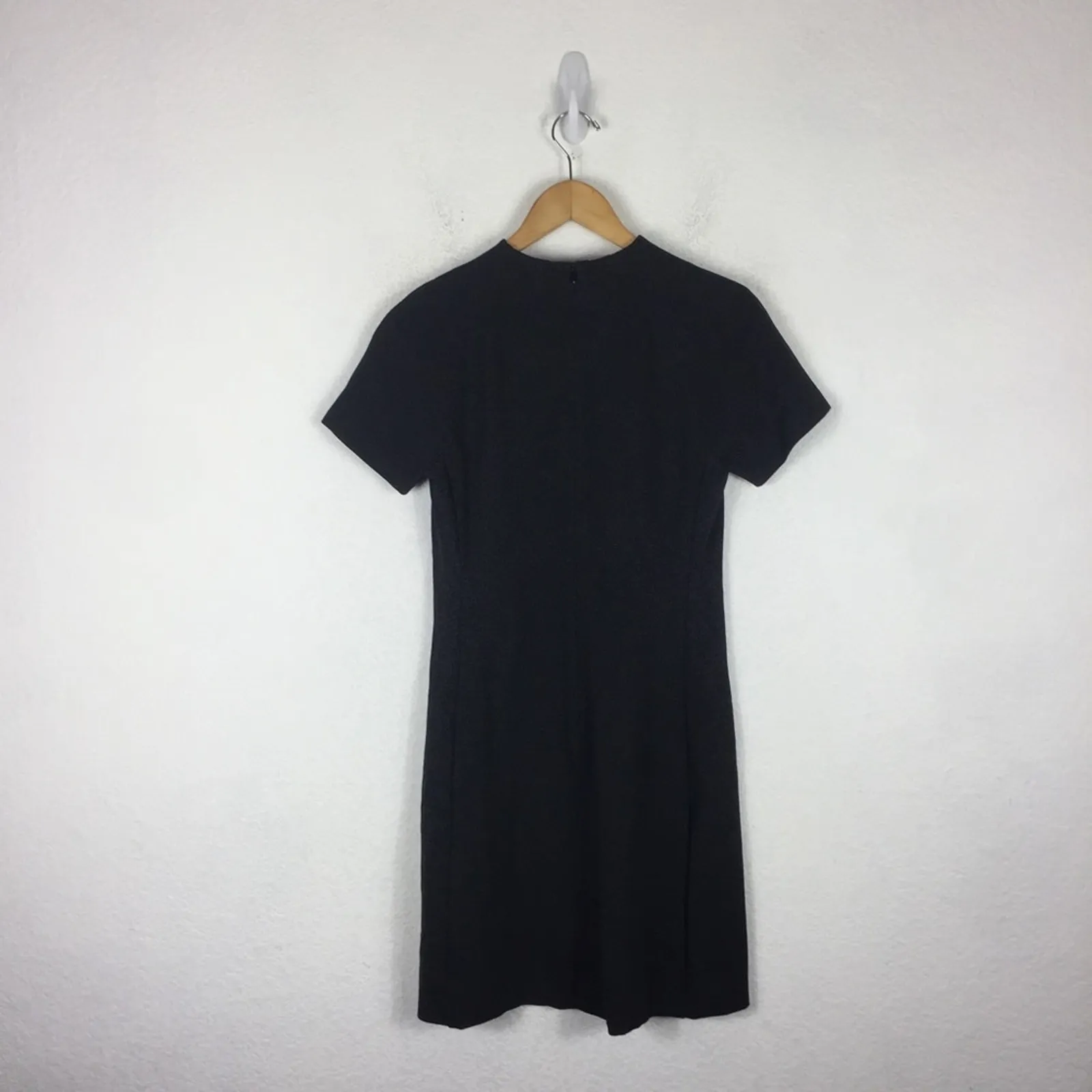 Theory Dolman-Sleeve Shift Regent Knit Grey Mini Dress Small Minimalist Preppy - Image 13