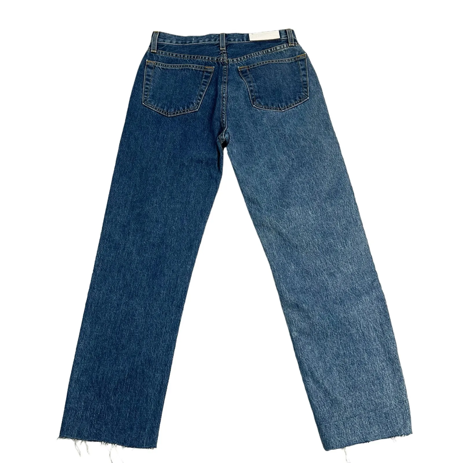 Re/Done High Rise Stove Pipe Denim Jeans Zip Fly Pockets Size 28 Retro Stretch - Image 11