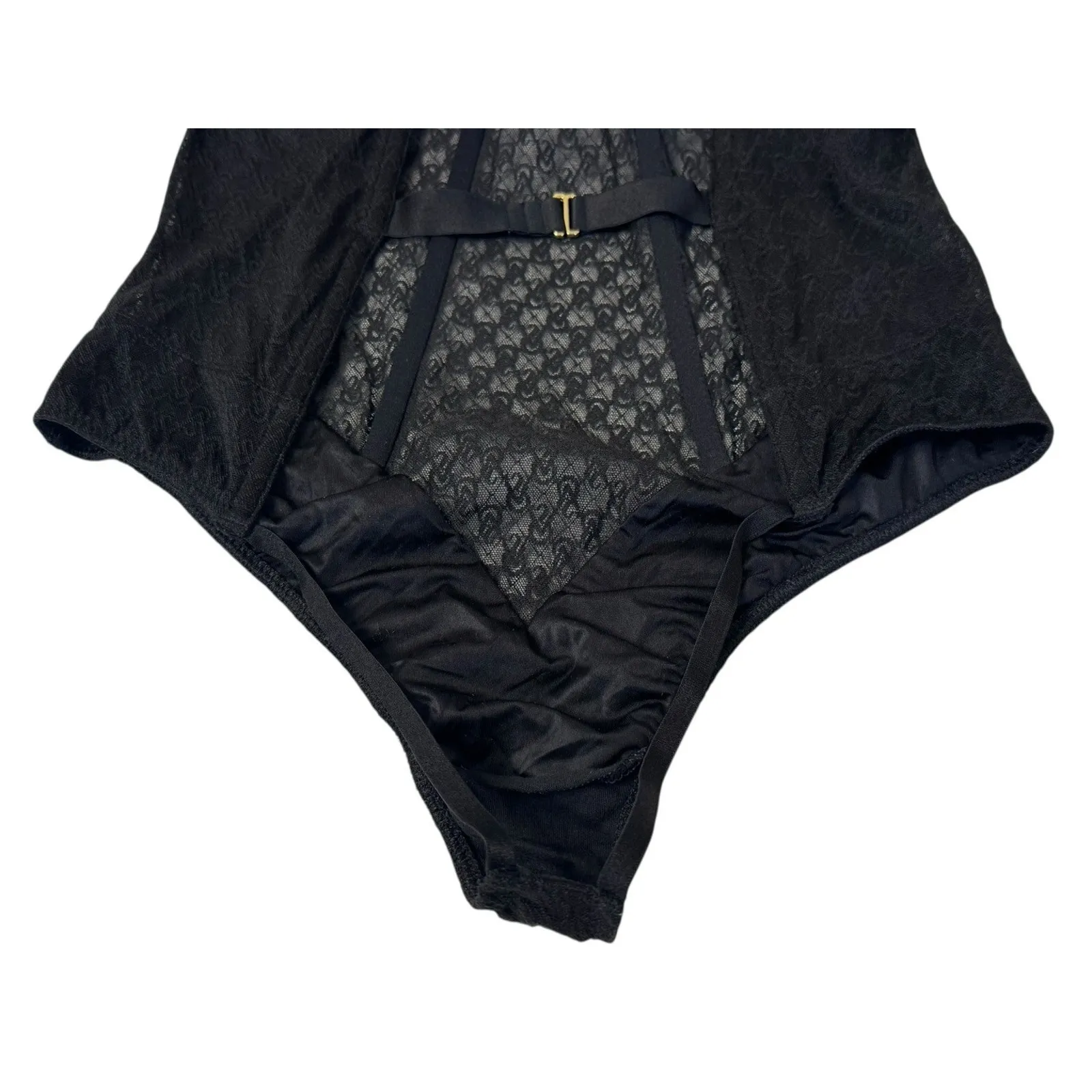 VICTORIA’S SECRET Very Sexy Iconic Monogram Black Push-up Backless Teddy Sz M - Image 8