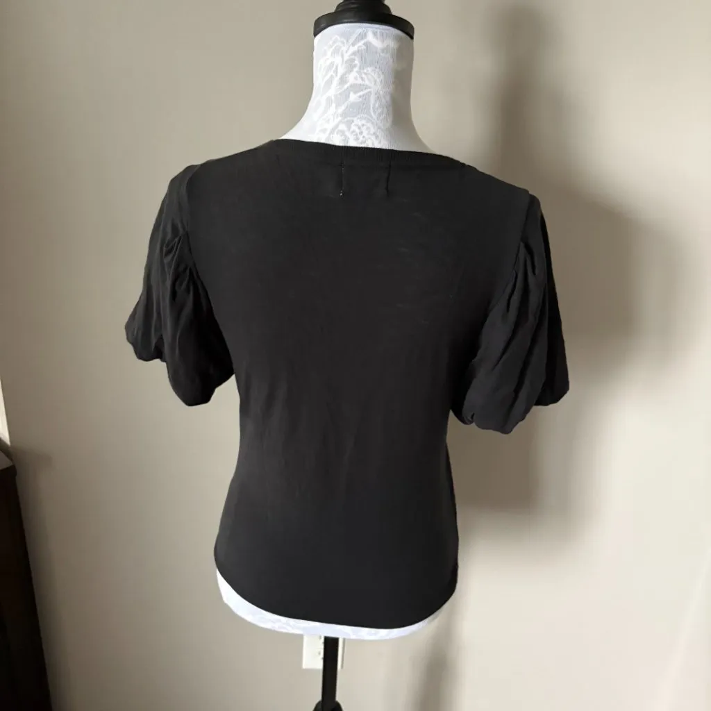 Nation LTD Womens Relaxed Bubble Tee Black Casual Small - Image 4