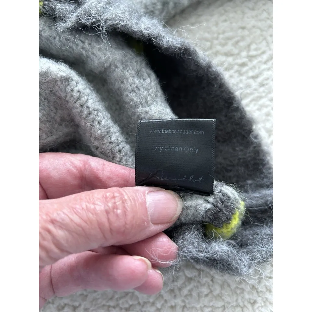 Line + Dot Womens Button Front Striped Trim Cardigan Sweater Gray Green Sz XS - Image 7