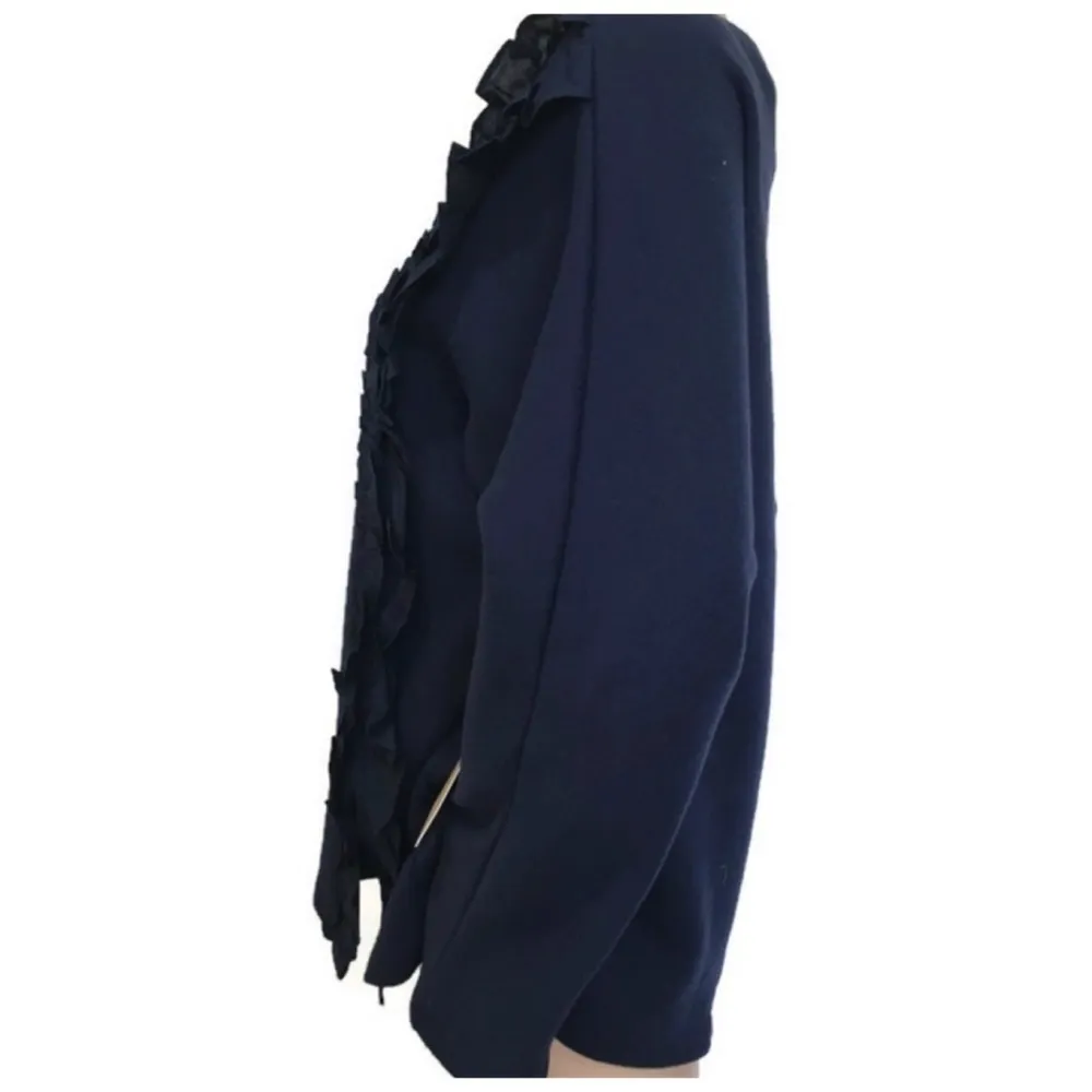Halogen Nordstrom peacoat style blouse Long sleeve in Navy blue size Small - Image 2