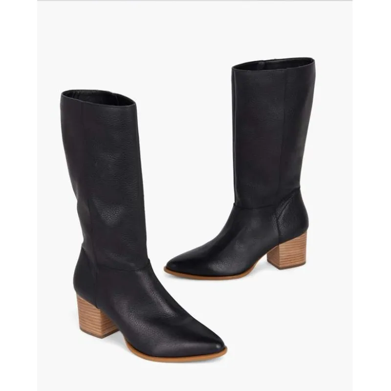 Intentionally Blank Carlos Leather Tall Boot in Black Size 9 - Image 3