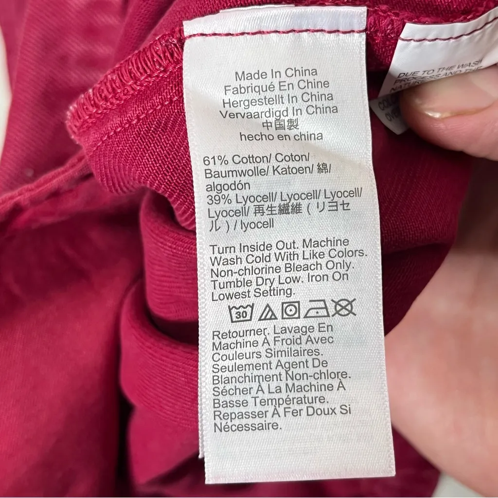 Madewell New Denim Scoopneck Mini Dress Dark Rosette Red Sleeveless Size Large - Image 7