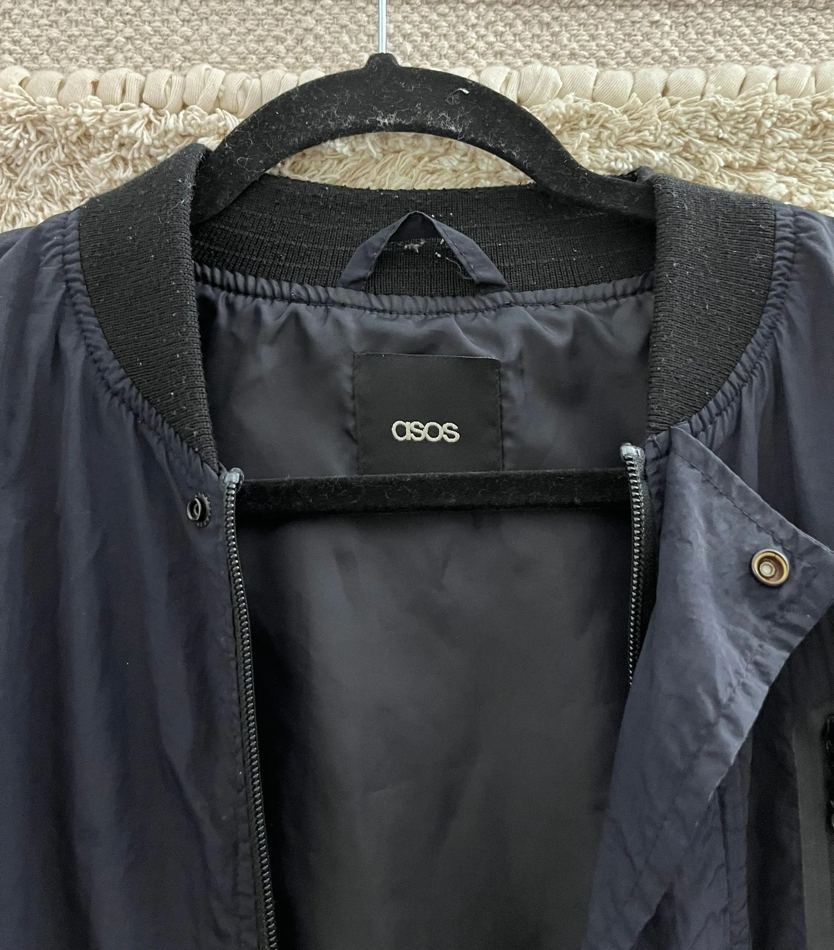 Navy Blue Bomber Jacket - Image 7