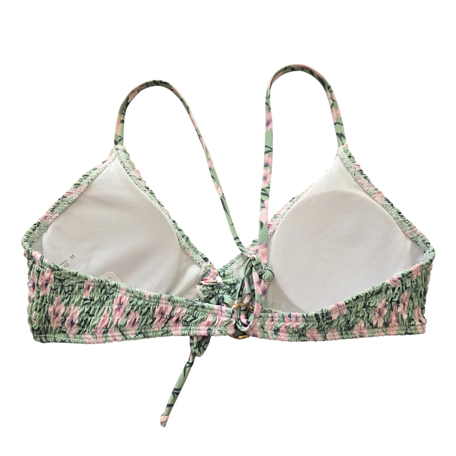 Floral Y2K Coquette Barbie Cottage Mermaid Green Swimwear Bikini Top Medium - Image 8