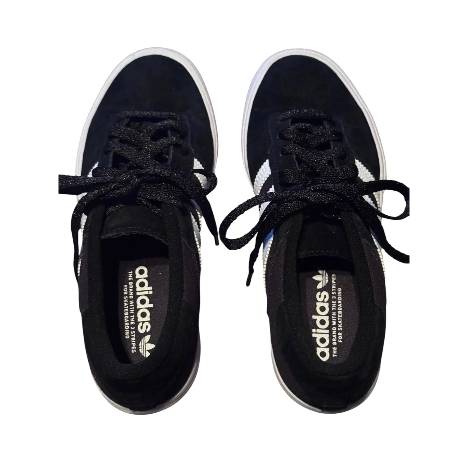 Adidas Skateboarding Suede Sneakers Black White Stripes Low Top Casual Shoes - Image 2