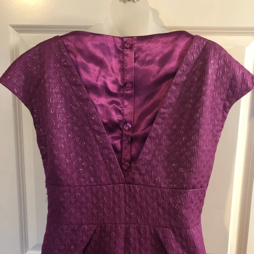 Ashro Purple Formal Cocktail Party Evening Dress Size 8 - Image 4