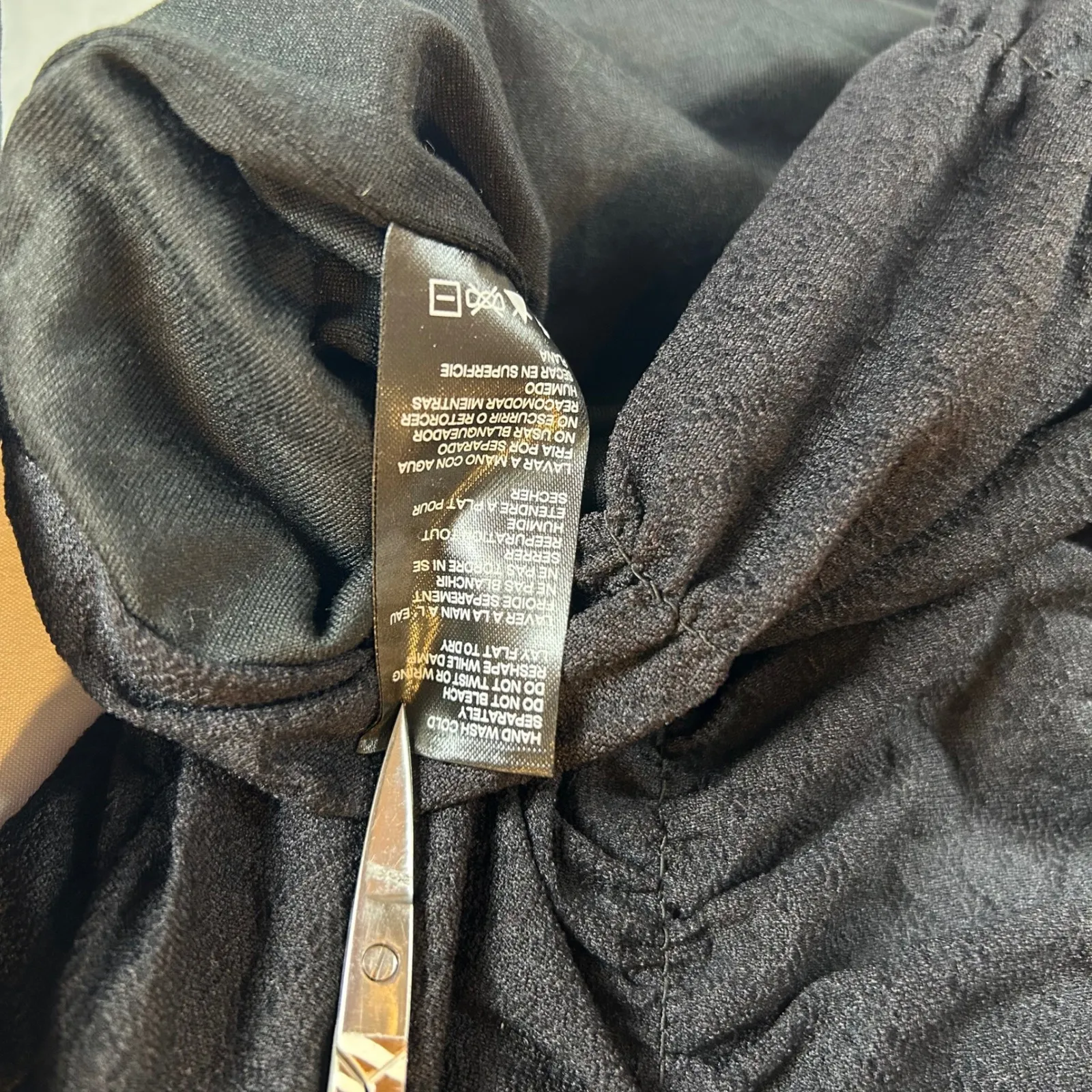 Good American Black Ruched Long Sleeve Square‎ Neck Crop Top - Image 5