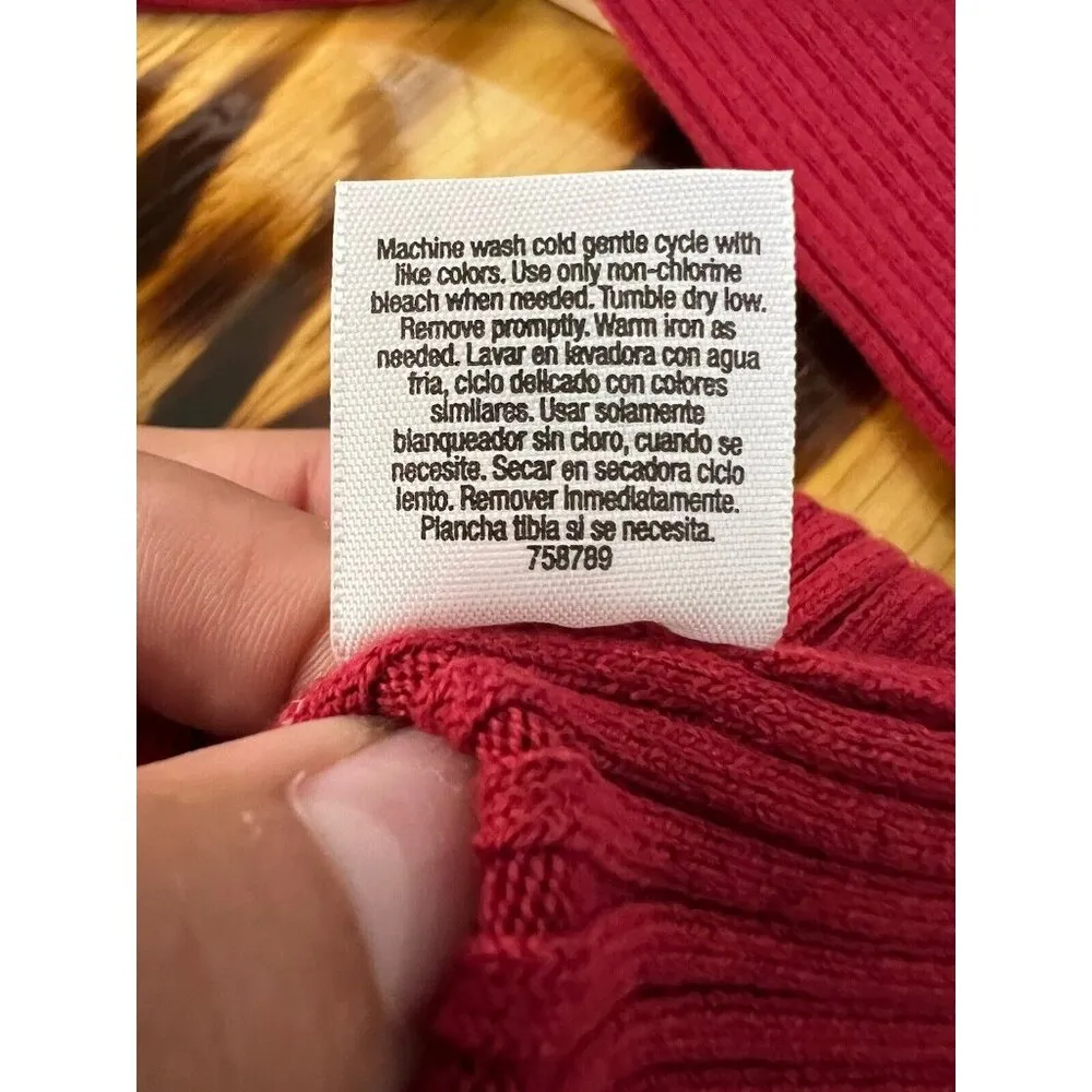 St. John’s Bay Womens Size Large Red Turtleneck Sweater Knit Long Sleeve Classic - Image 9