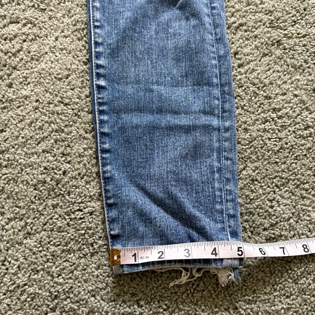 American Eagle Super Hi-Rise Jegging Crop Womens Size 12 Long Distressed Denim - Image 4