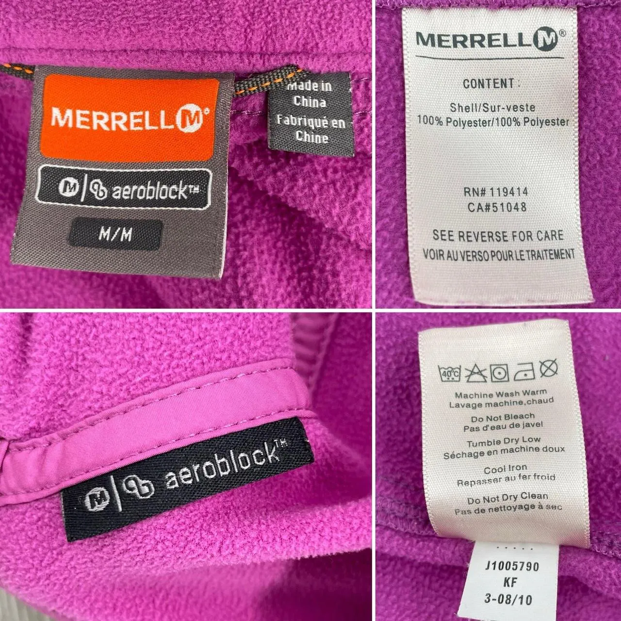 Merrell Punchy Purple Pink Fleece Jacket - Image 8