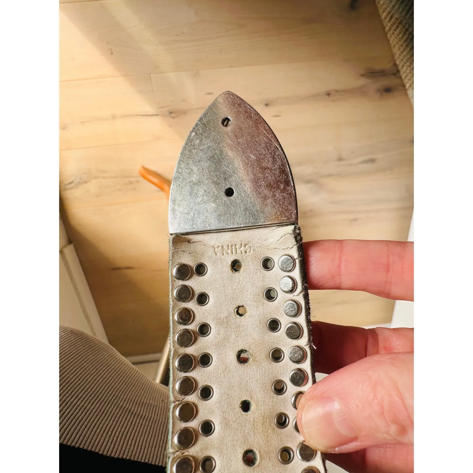 Y2K Bling Belt Size medium Blue/Green Rhinestone Chunky silver Buckle Blue - Image 4