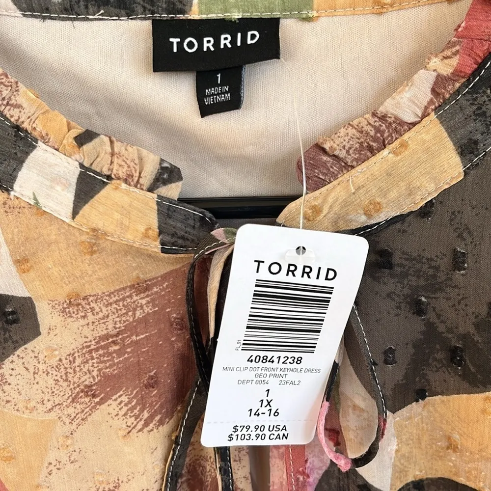 EUC Torrid Clip Dot Front Keyhole Dress Size 2X - Image 3