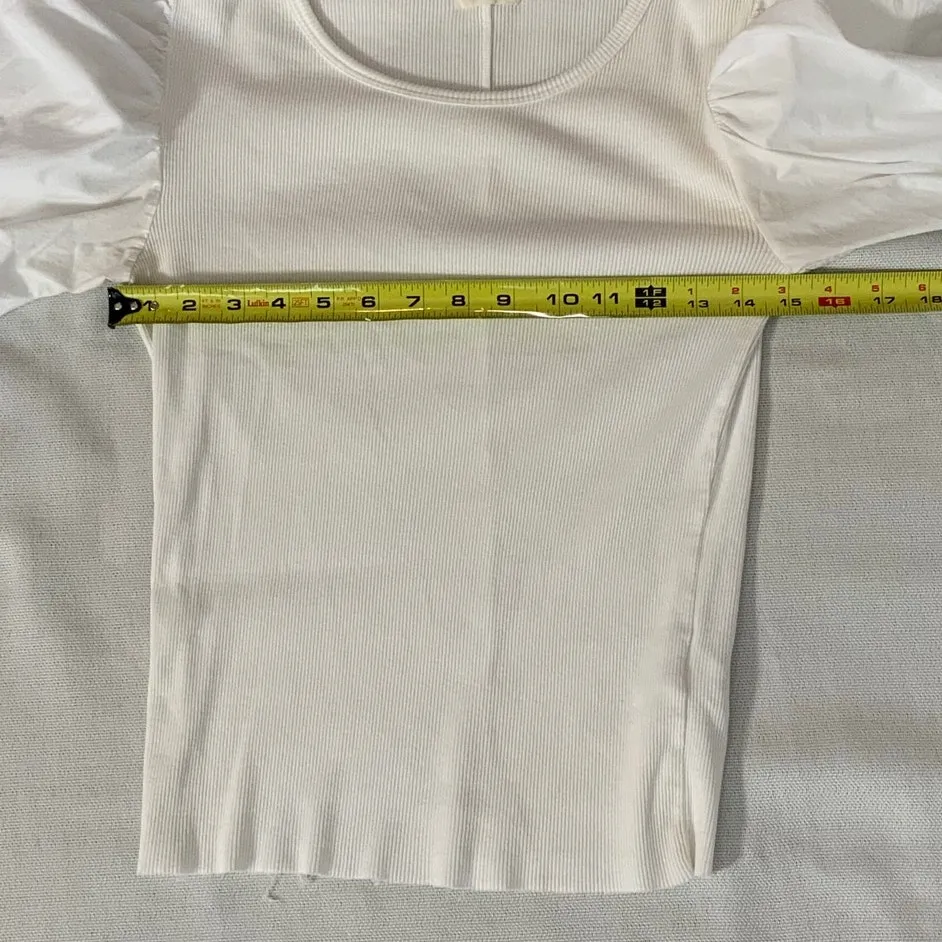 Nation, Ltd white‎ puff sleeve Top women's size medium - Image 4