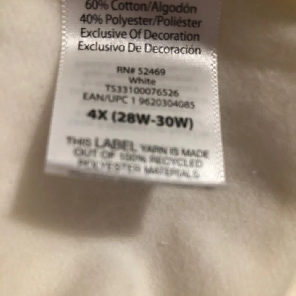 TERRA & SKY Womens Sweat Pants Size 4X 28W-30W Off White Side Pockets New - Image 8