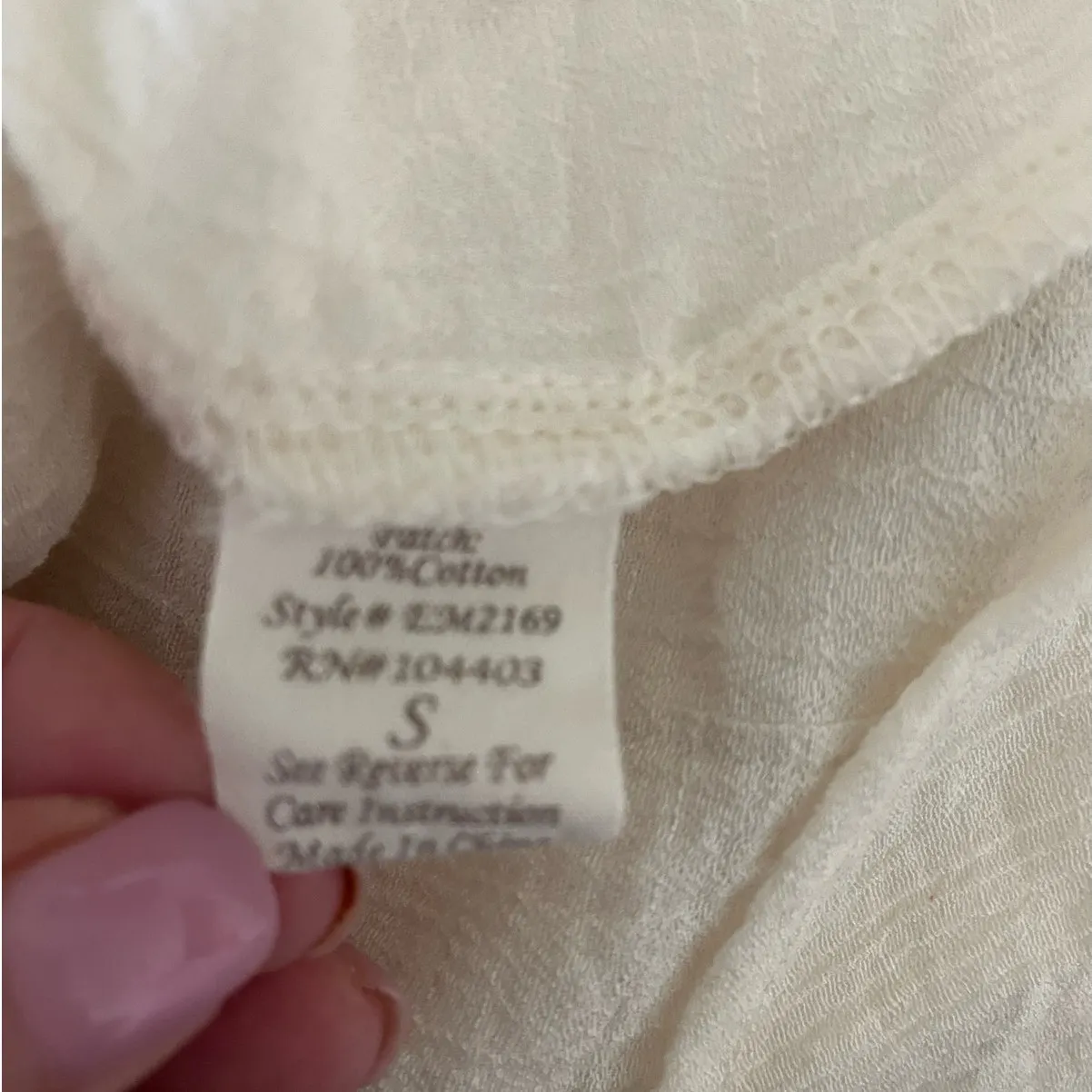 E&M Women Top S Ivory‎ Crochet Bodice Cotton Cottagecore Fairy Boho Festival - Image 8