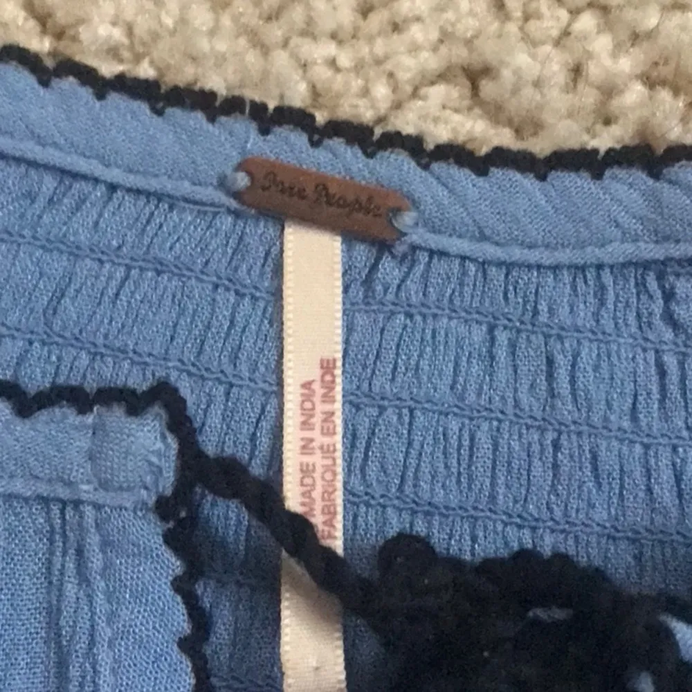 Free People Top with tank included. Embroidered blue and Black size S P - Image 2