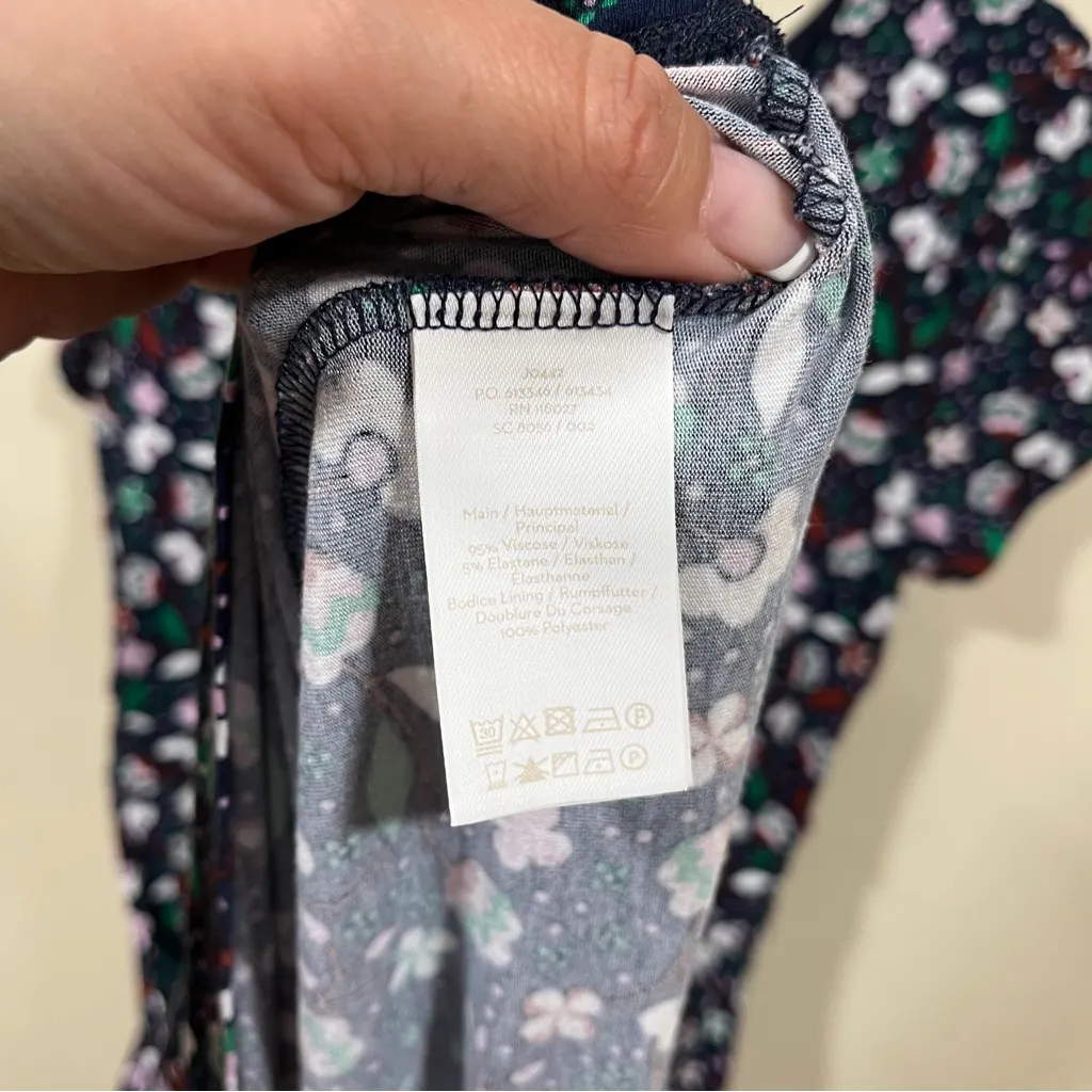 Boden Alda jersey midi dress in Navy Blossom Vine size 10 Regular multicolored - Image 8