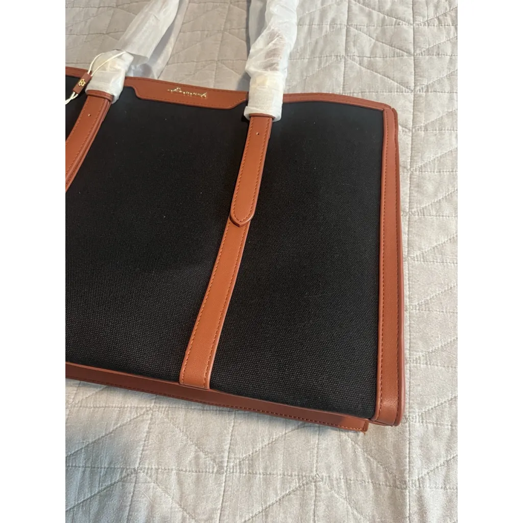 LOVEVOOK Laptop Bag Womens Black Brown Trim Detachable Strap Accessory Case NEW - Image 4