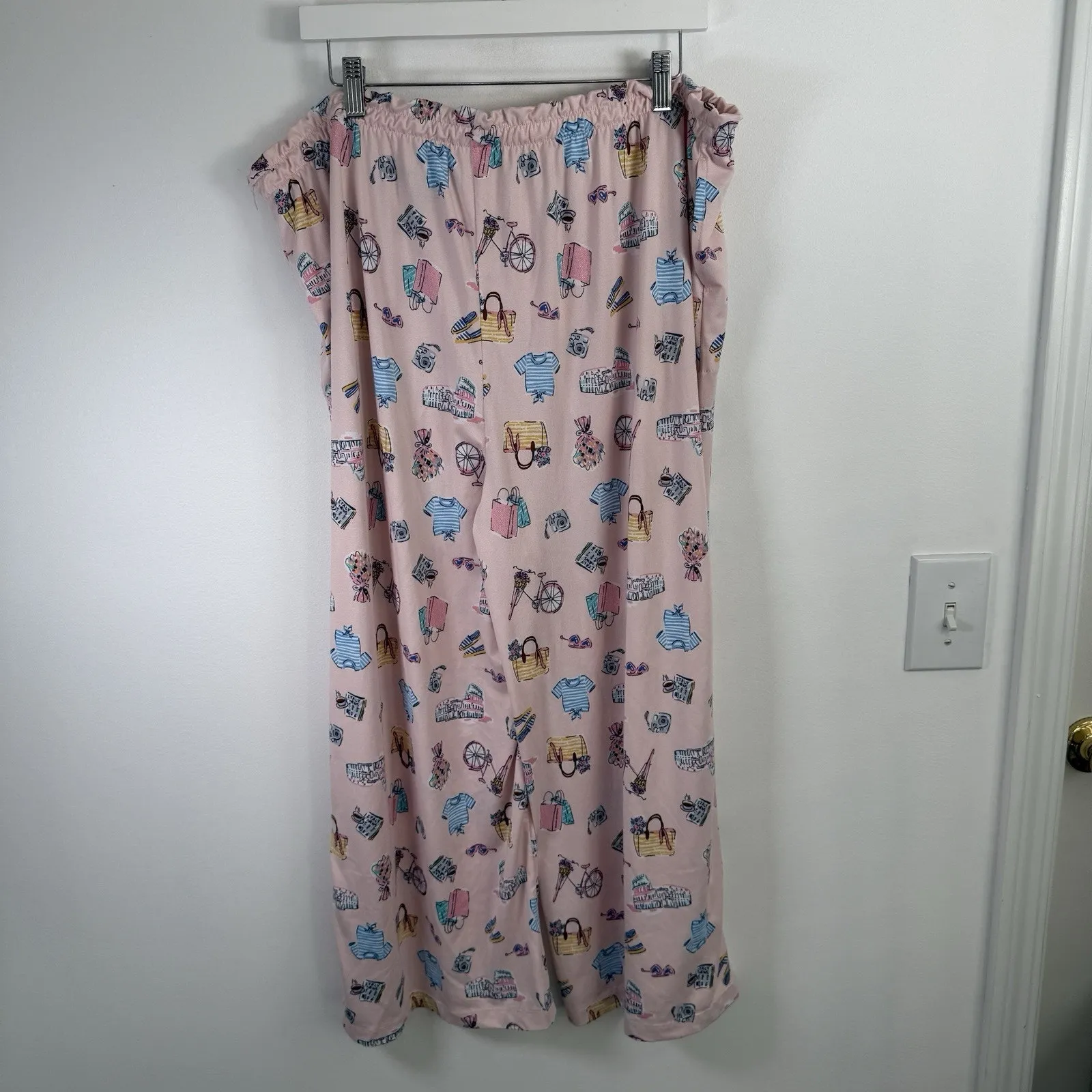 Cuddl Duds Pink Pajama Set Summer Vacation Sleep French Print Womens XXL - Image 8