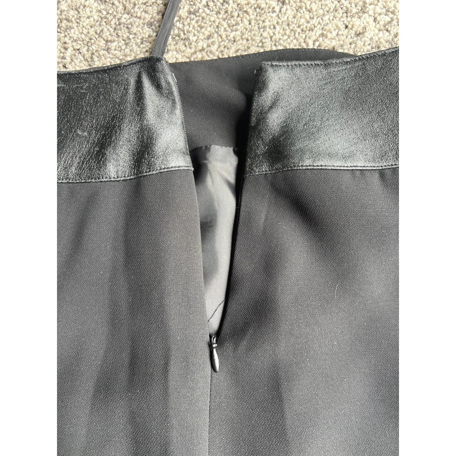 Le Suit Women's Black Pencil Skirt trimmed in Faux Leather waist size‎ 6 - Image 5