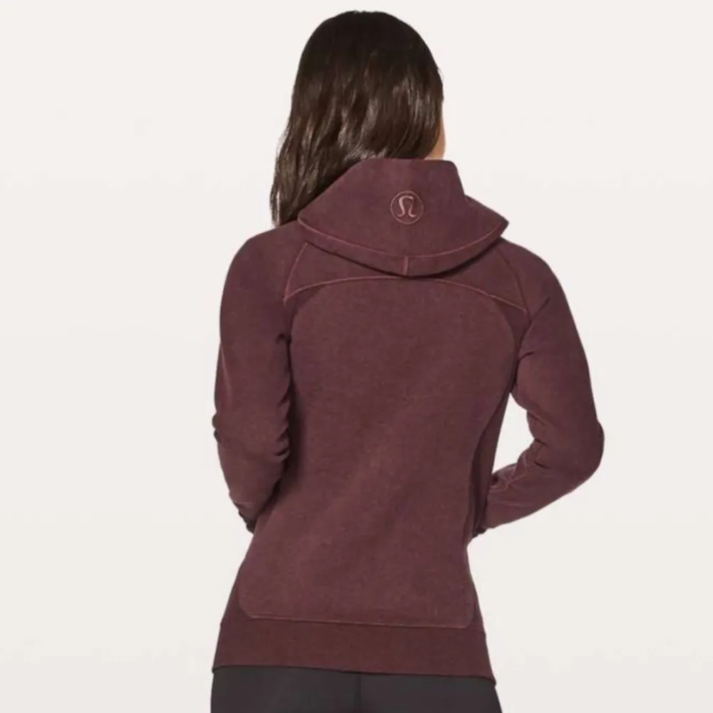 Lululemon zip up Scuba Classic Cotton Fleece Heathered Bordeaux Drama‎ size 4 - Image 2