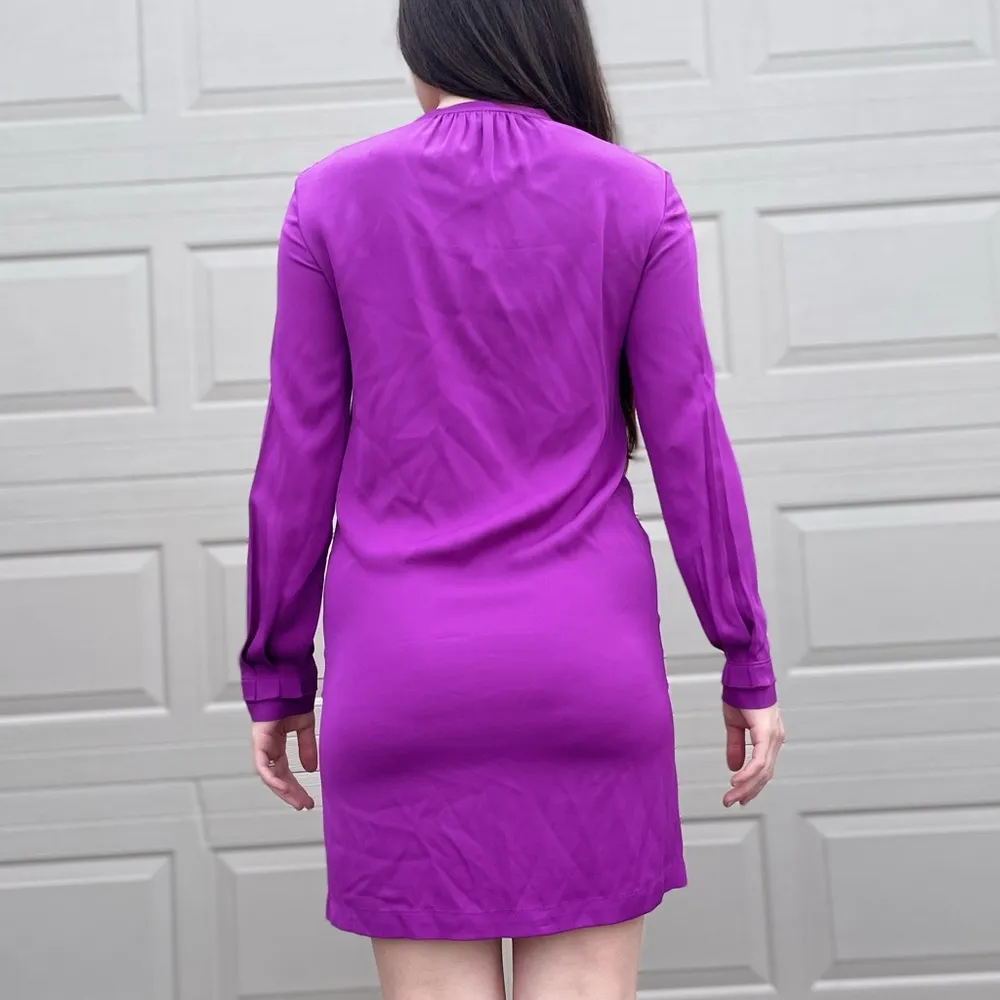 Diane Von Furstenberg 100% Silk Button Down Business Professional Shirt Dress 2 - Image 3