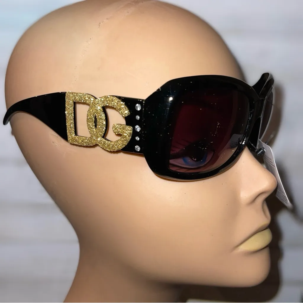 DG Rose color Bling Sunglasses Black - Image 5