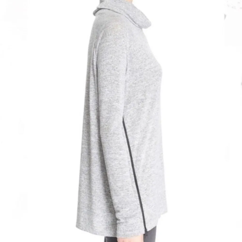 RAG & BONE Camden Side Zip Cowl Neck Pullover Top in Gray Sz Small - Image 2