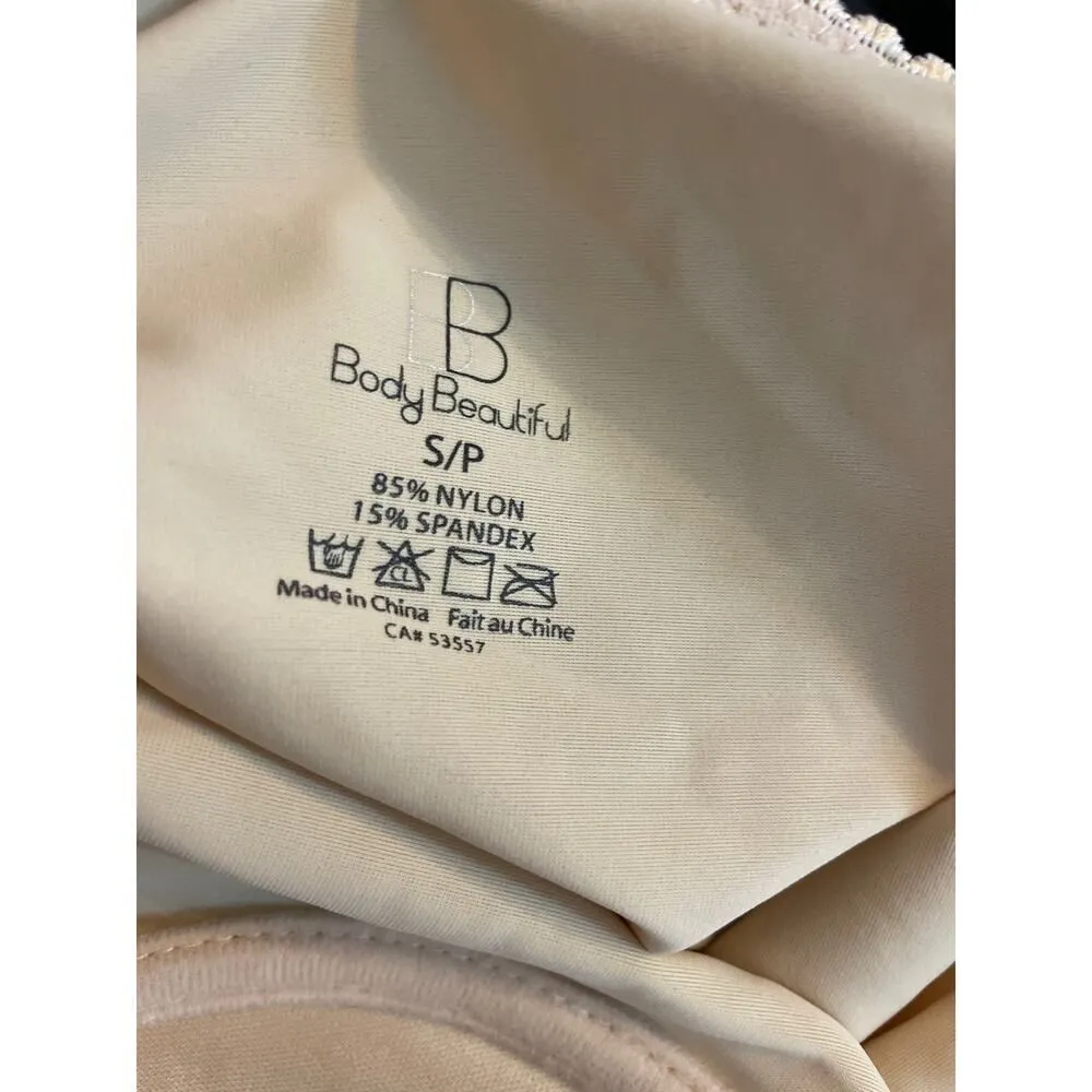 Body Beautiful Womens Size Small Shapewear Bodysuit Tan Nude Lace Adjustable NWT - Image 9