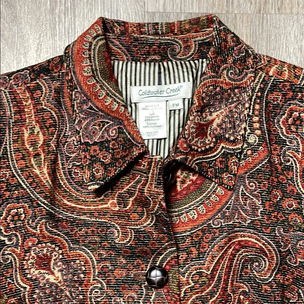 Coldwater Creek Paisley Patterned Women's Shirt/Jacket/Shacket Size PM - Image 5