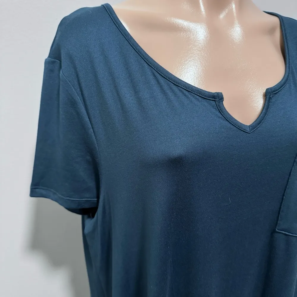 Love, Fire Navy Blue Swing Shift Shirt Dress Buttery Soft XL NEW - Image 2