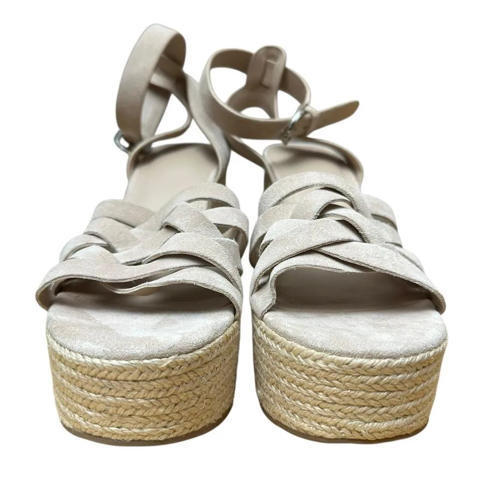 MARC FISHER LTD Women's US 8 M Oaten Espadrille Platform Leather Sandal Natural Pink - Image 3