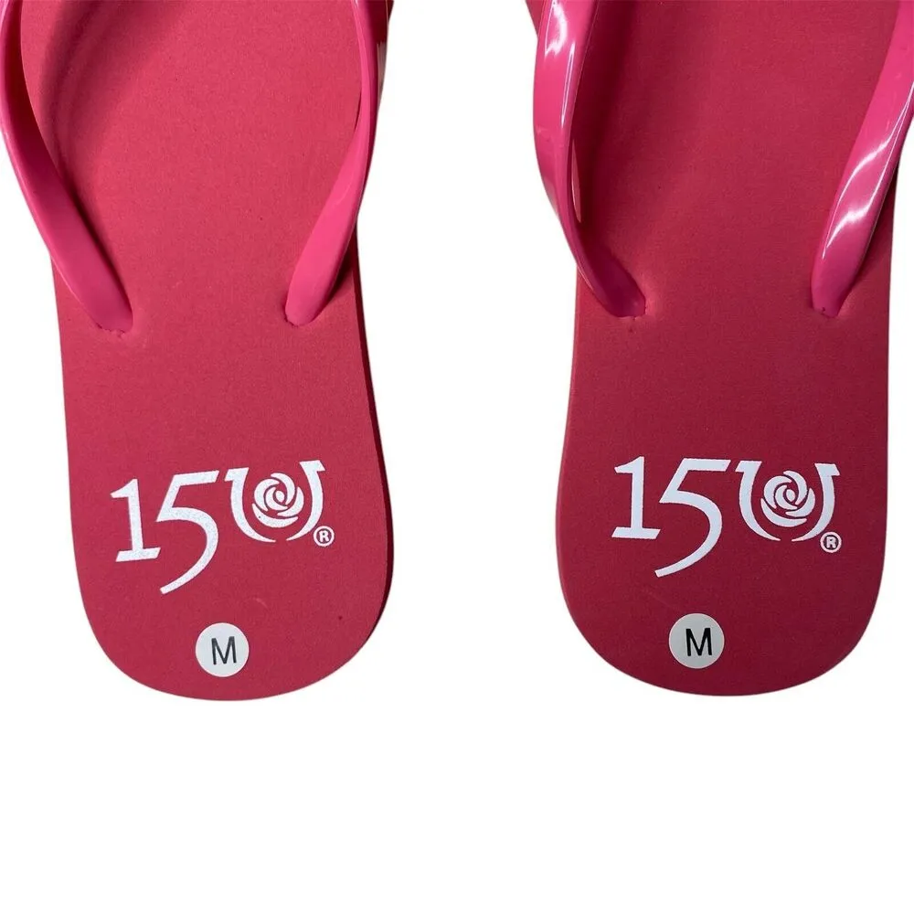 Kentucky Derby 150th Pink White flip flops sandals Brand New NWT Sz Med 7 - Image 3