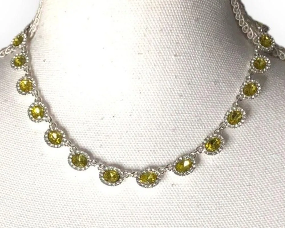 Charter Club Silver Tone Jonq Pave Crystal Oval Necklace - Image 3