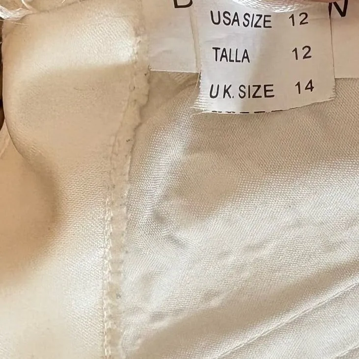 Mori Lee By Madeline Gardner White Strapless Wedding Dress Size 12 - Image 10