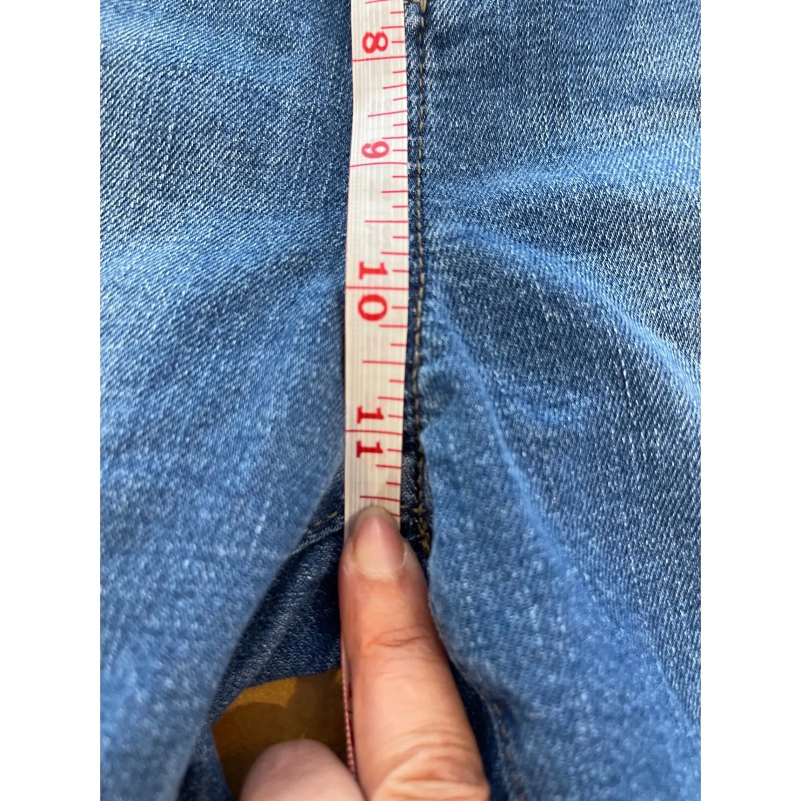 LOFT‎ Outlet Petite Flare High Rise Jeans Women's Size 10 Dark Wash Denim - Image 7