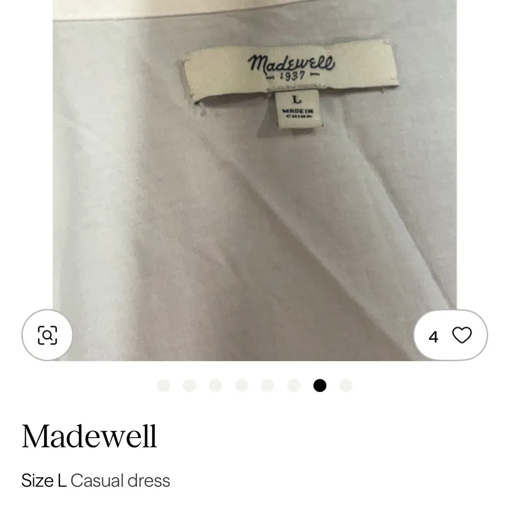 Madewell White Button-Up Shirt Dress - Image 3