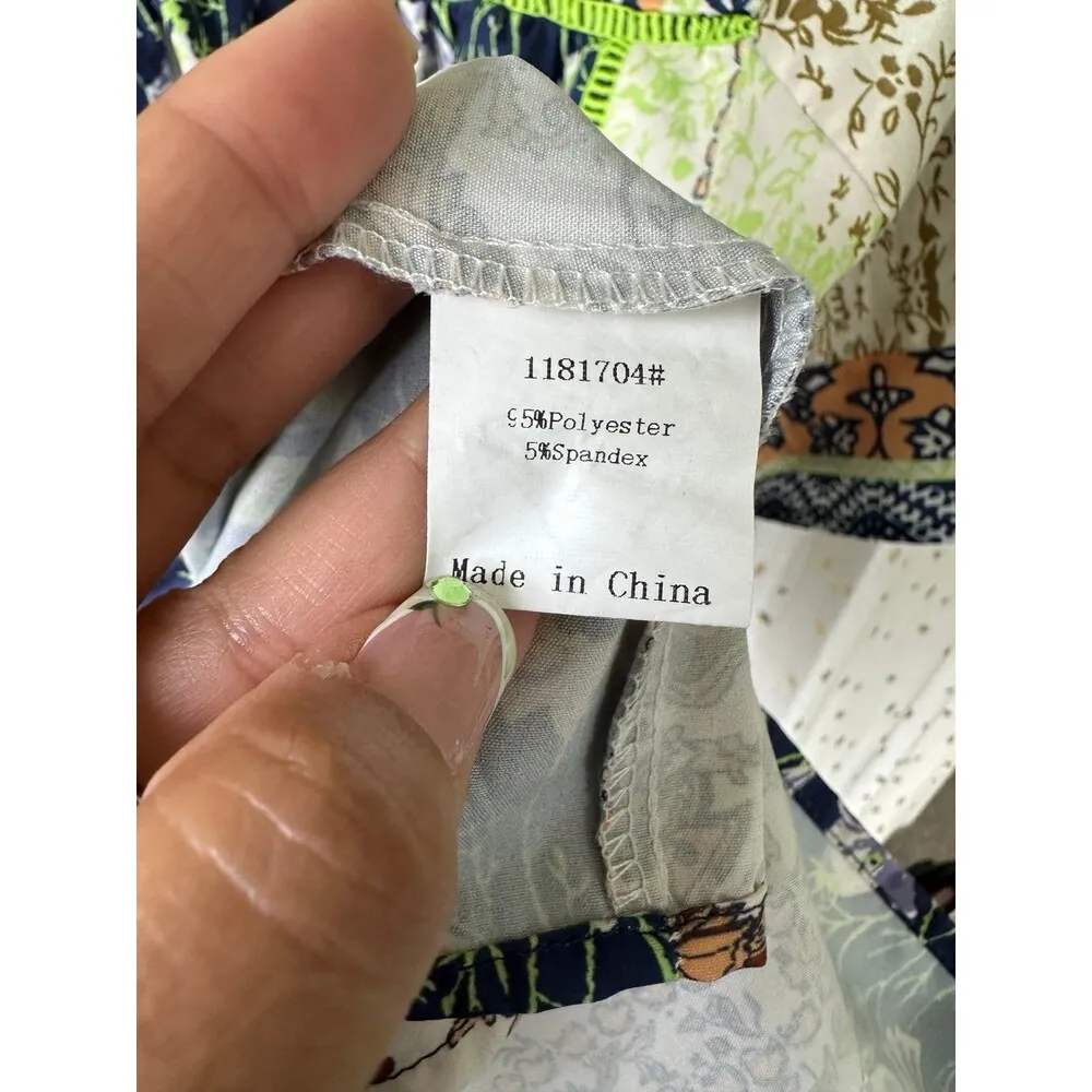 Noracora Peasant Boho Patchwork Floral V - Image 6