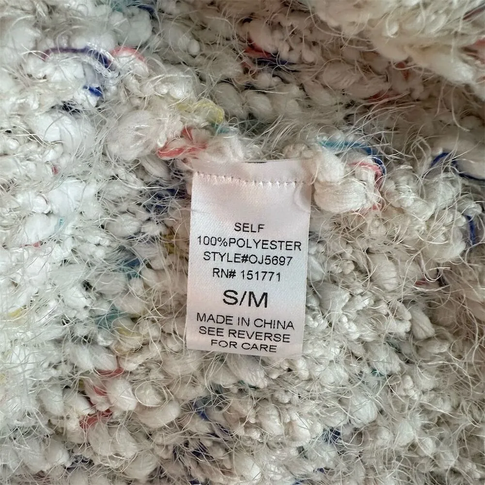 Gilli Chenille Open Front Cardigan Sweater Tan Speckled Pockets Women's Size M Pink Size M - Image 9