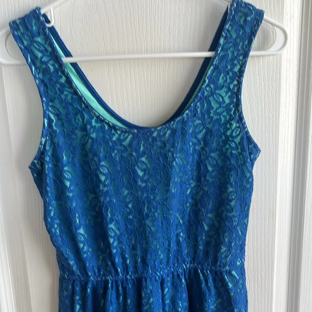 Mossimo Supply Co. Vibrant Blue Lace Dress Size M - Image 3