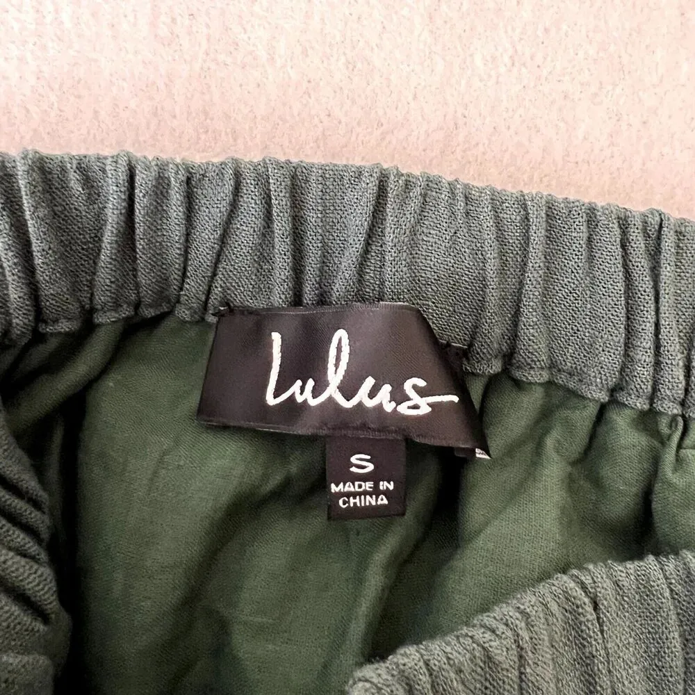 Lulus Al Fresco Evenings Olive Green Off the Shoulder Dress - Image 6