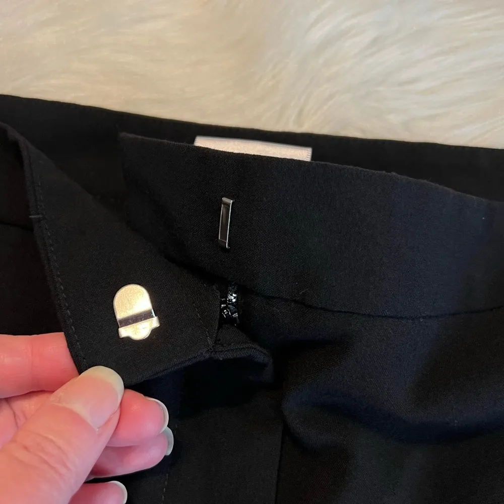 Villager by Liz Claiborne Black Flat Front Wide Leg Dress Pants size 16 HEMMED - Image 8