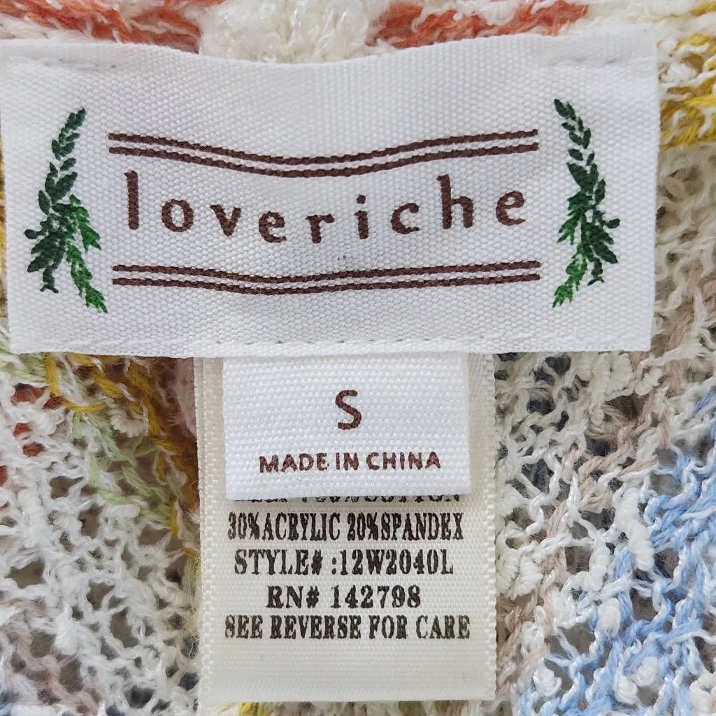 Loveriche Colorful Boho Knit Vest with Side Ties Size Small Knit Open Vest - Image 8