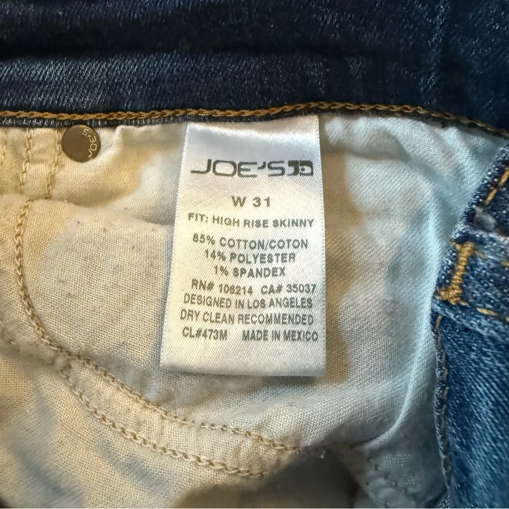 Joes Jeans High Rise Skinny Distressed 31 - Image 4