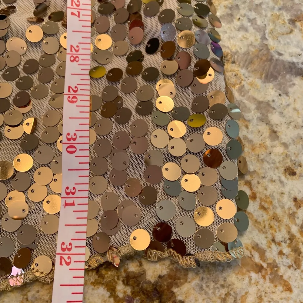 Free People Steph Sequin Sweetheart Neck  Mini Tank Dress Size 2 S White Gold - Image 8