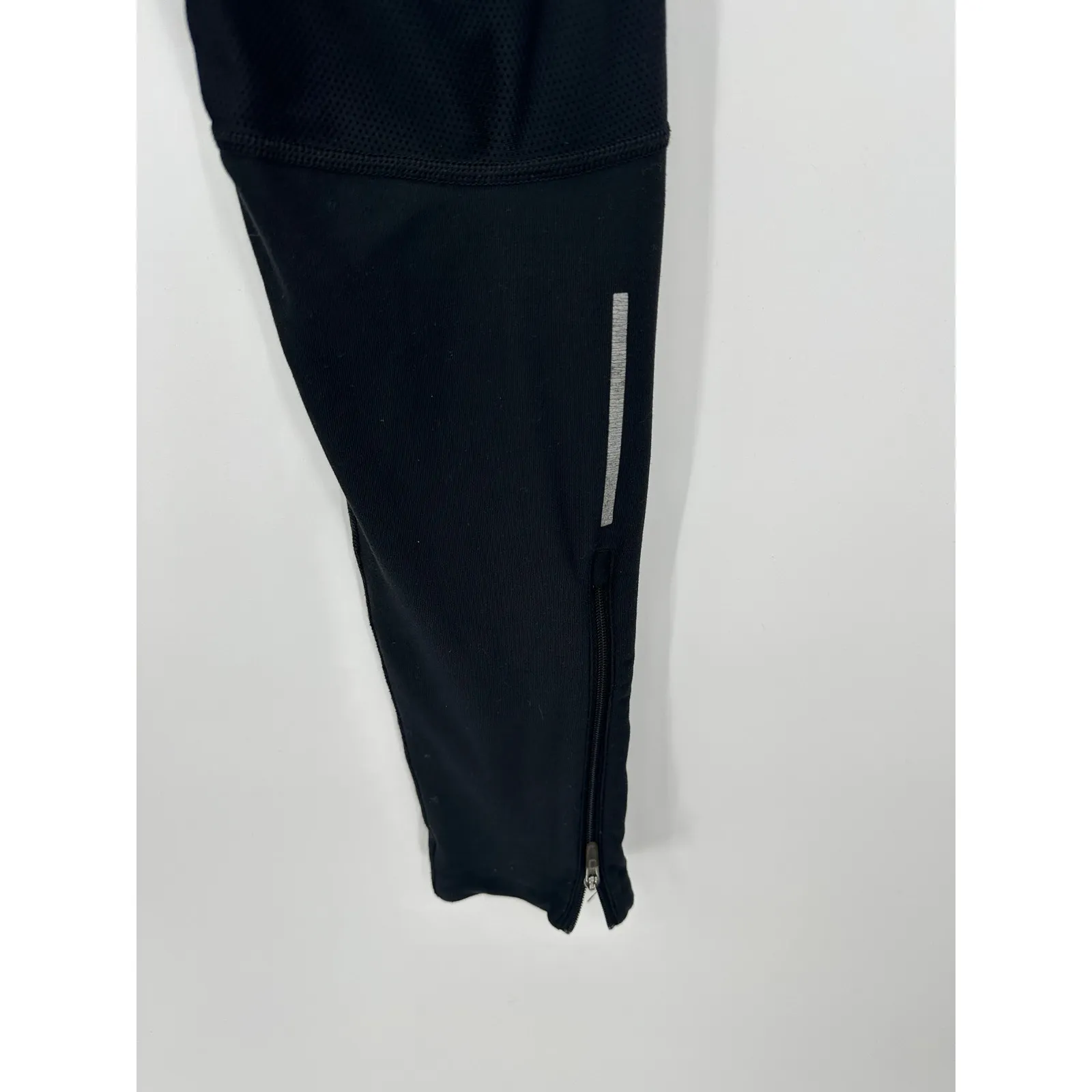 Nike Dri-fit Running Leggings Women Medium Black Zipper‎ Training Pants - Image 7