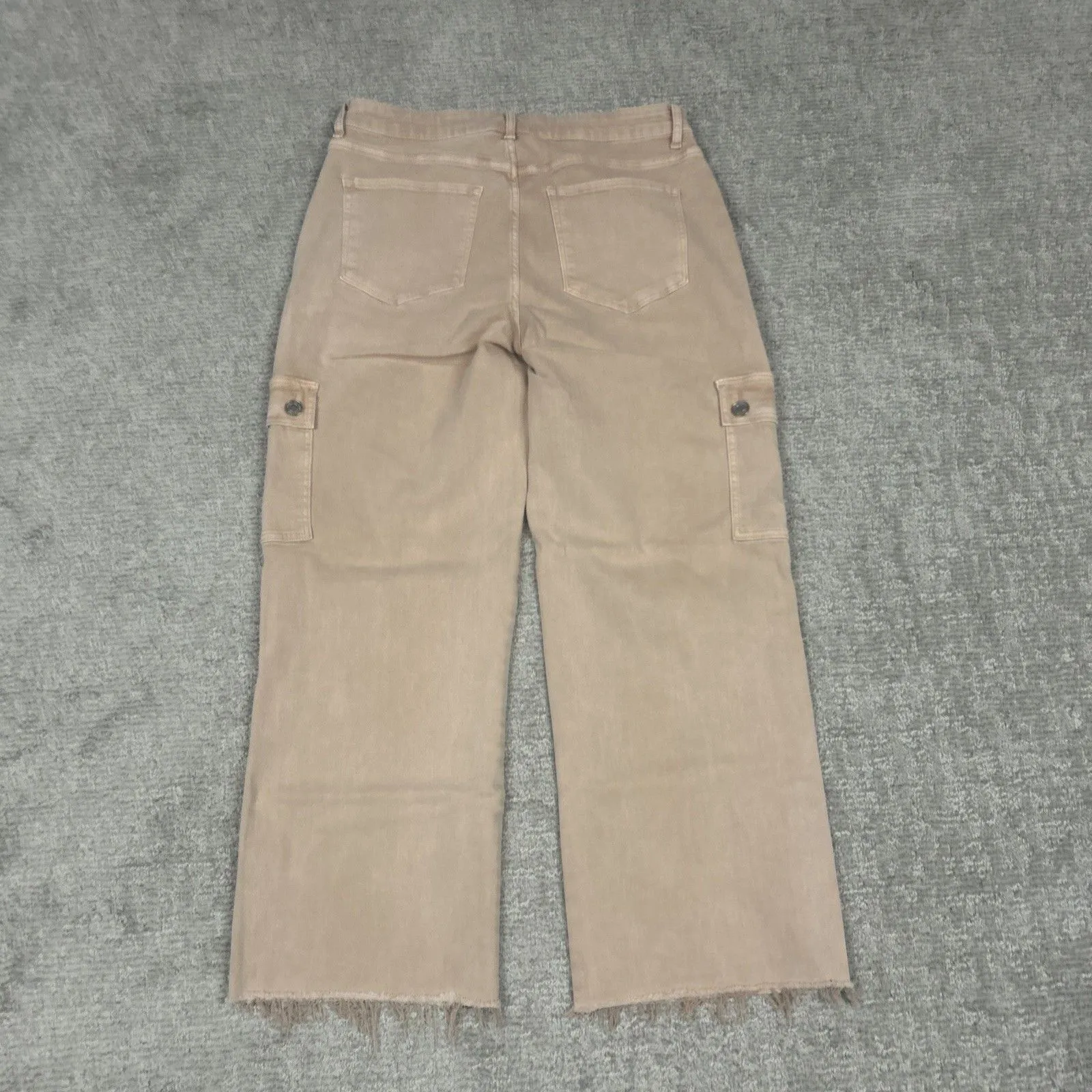 Lovervet by Vervet Jeans Womens 16W Tan Peach Cargo Pockets Pants Straight Leg - Image 7